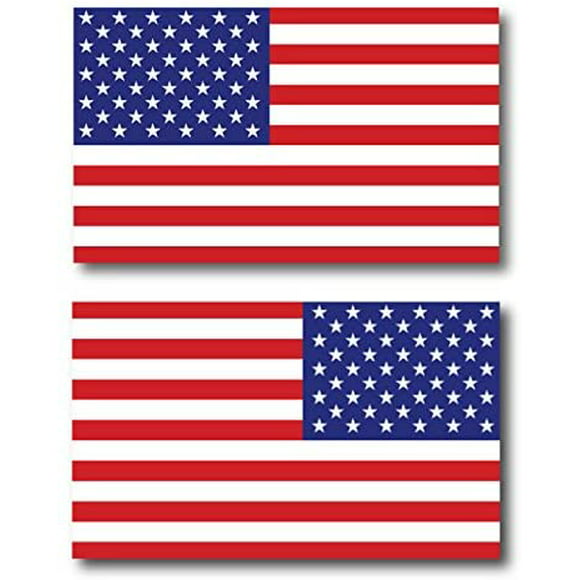 2-3" x 1.8" American US United States Flag Decal Waving SET USA Sticker car RL